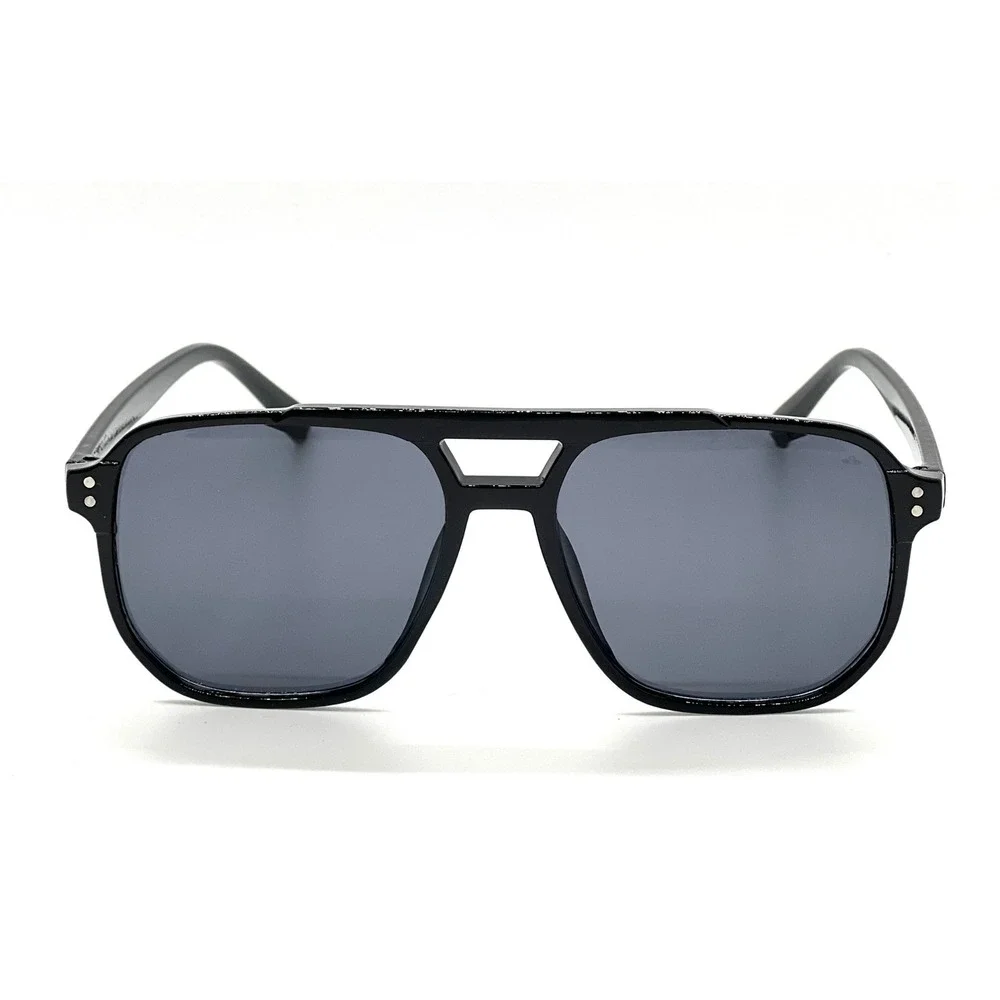 Aviator Sunglasses Black Frame Fashion Shades Pilot Style Retro Flat Top‎ Lens